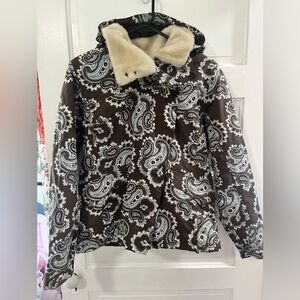 Burton Women’s Paisley Ski Snowboard Shell Jacket Sherpa Lined Size S NWOT